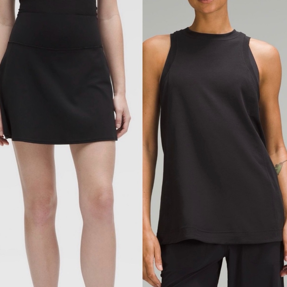 Bundle in Black!  Align High Rise Skirt Size 14 and M  Black Jersey Tank Top 🖤🖤